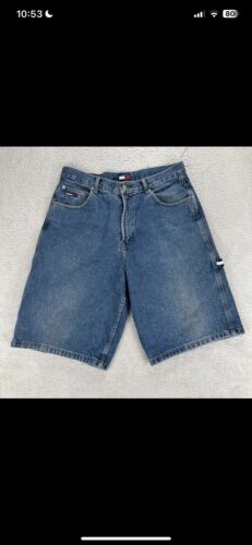 Vintage Tommy Hilfiger Jean Shorts Men 34 Carpent… - image 1