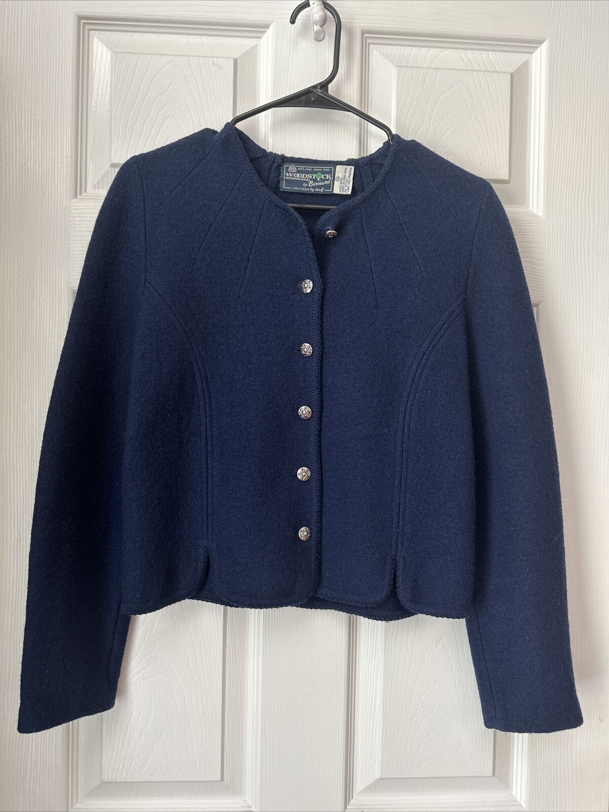 Woodstock by Bernard Sweater Size 36 Navy Blue Cl… - image 1