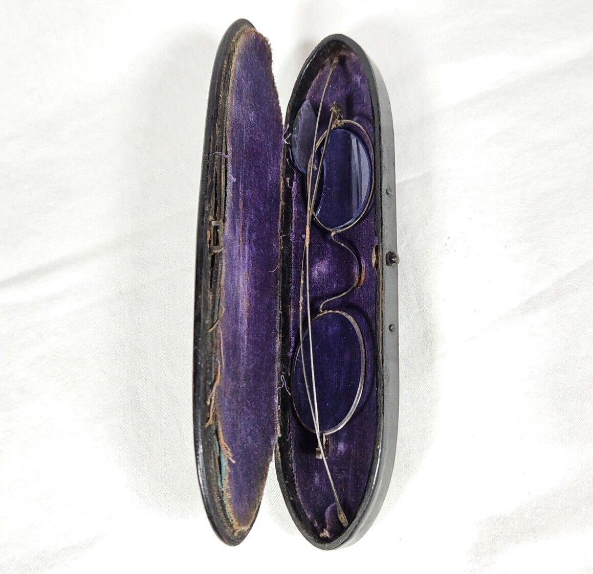 Antique Oval Eyeglasses Wire Frame Spectacles Woo… - image 2