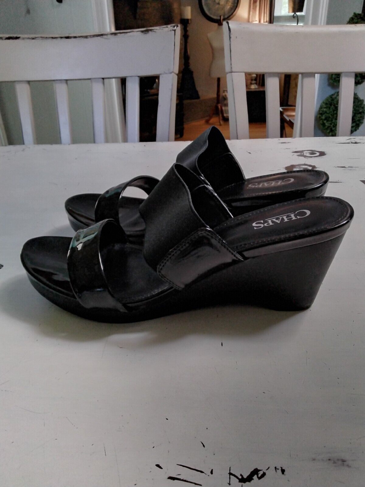 Chaps Rhoda Women's Sandals Sz 10B Black Syntheti… - image 5