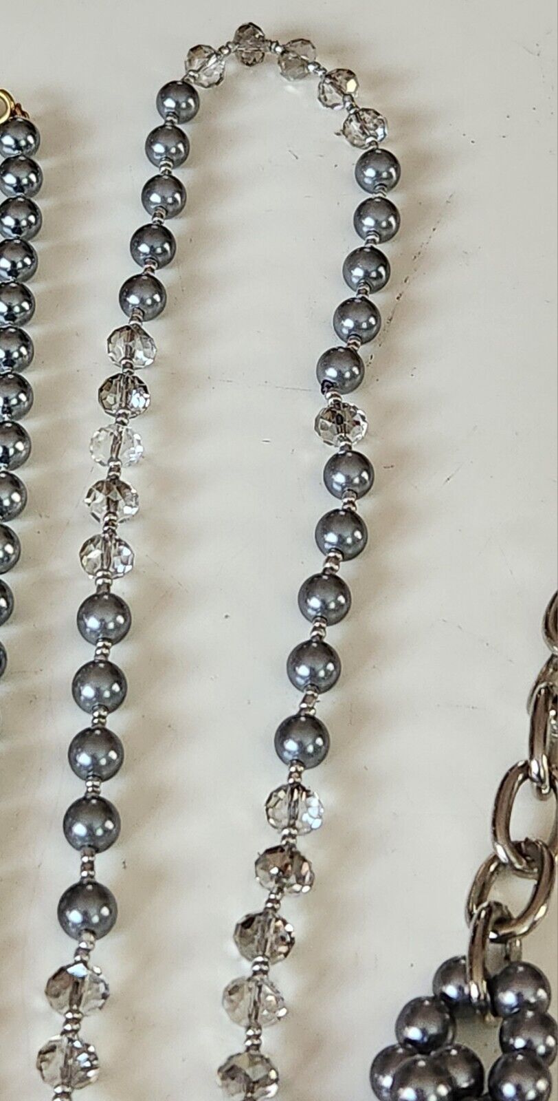 Faux Pearl Necklaces Lot Of 5 Vintage Blue Gray F… - image 10