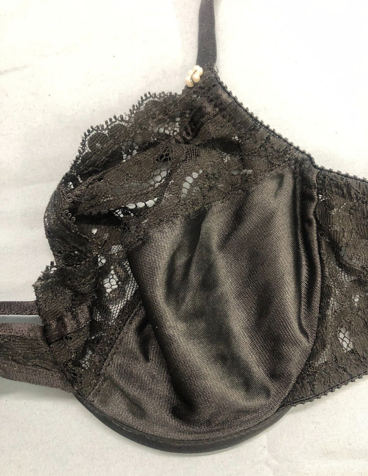 VTG CHRISTIAN DIOR INTIMATES Thin SATIN Black MES… - image 4