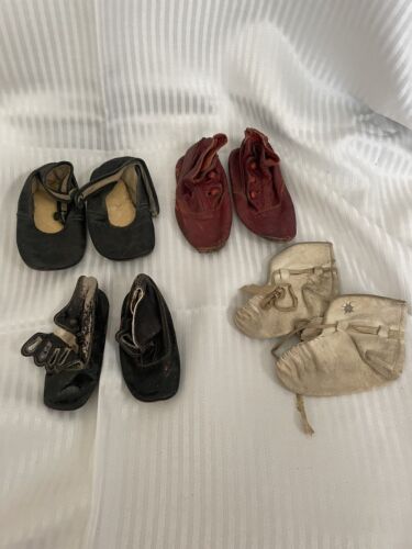 Antique Lot of 3 Pair Baby Shoes