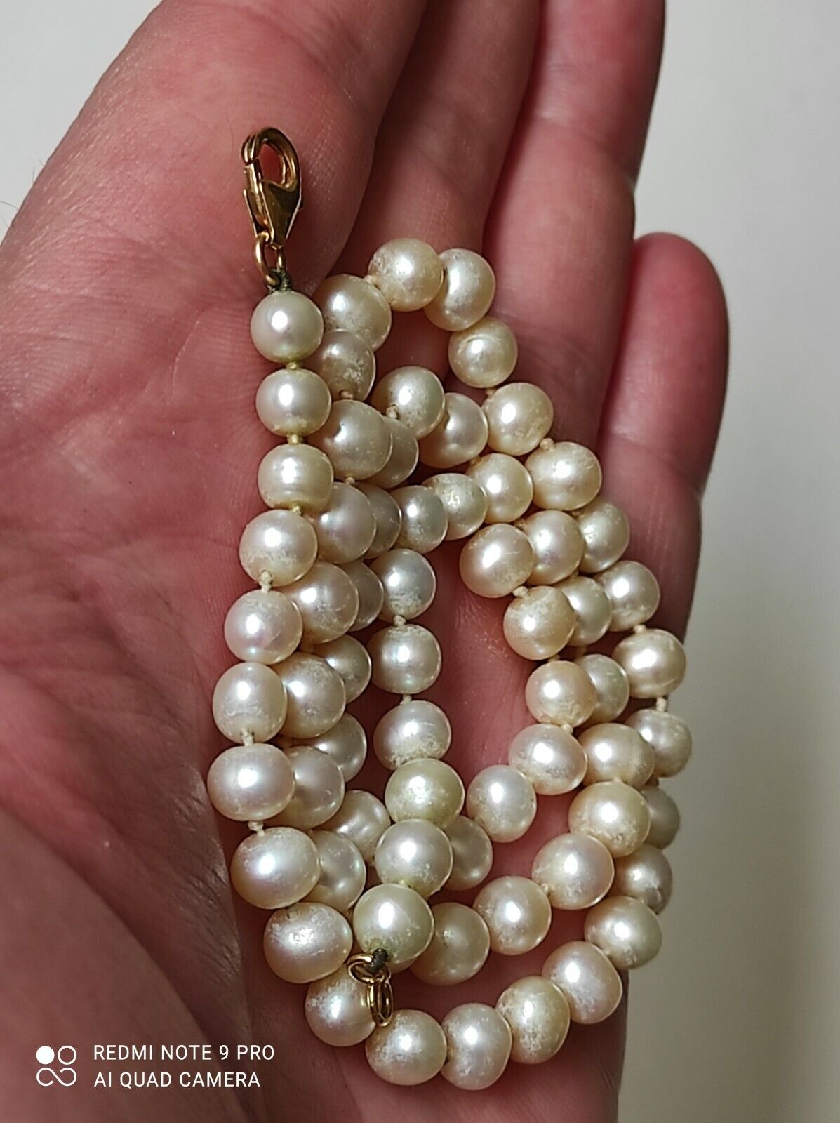 Antique Cultured Pearl And Yellow Gold 18K Neckla… - image 5