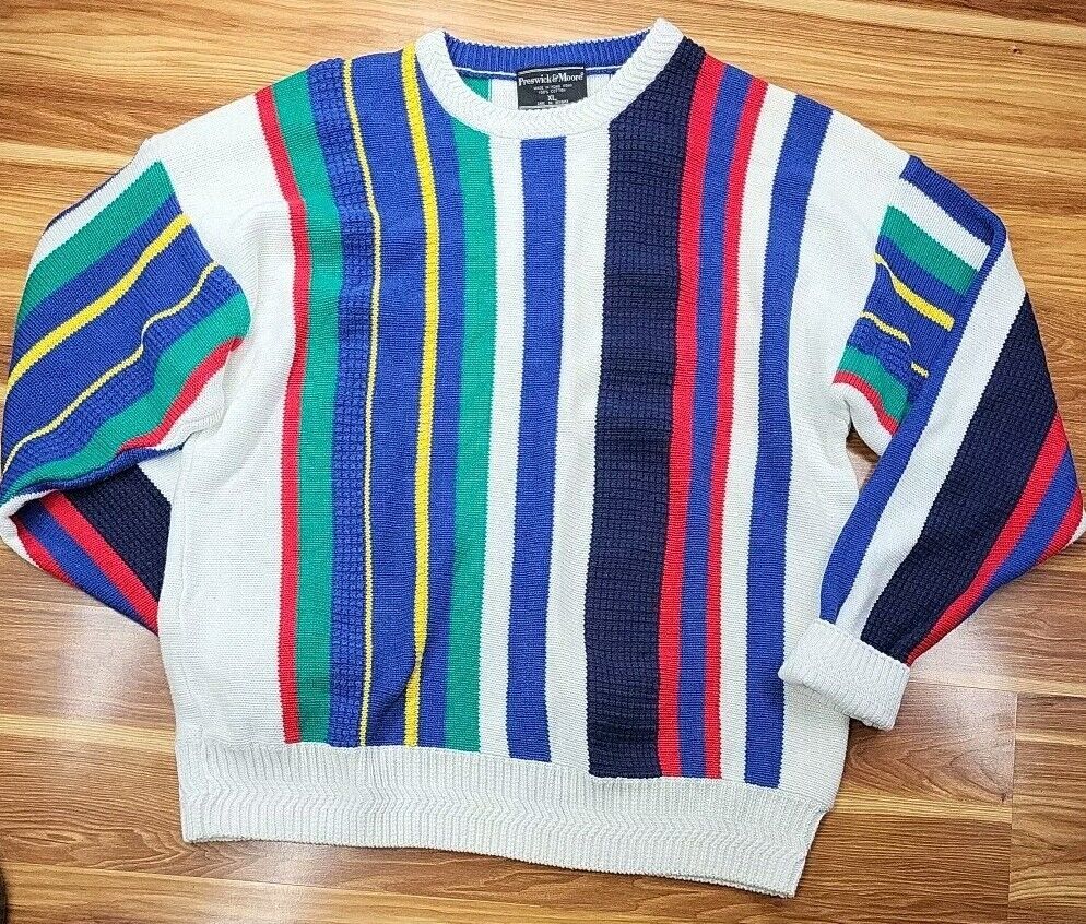 Vintage Preswick & Moore Knit Sweater Striped Men… - image 2