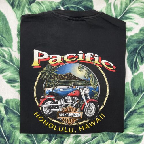 VTG 1993 Harley Davidson T Shirt 90s Hawaii Singl… - image 1