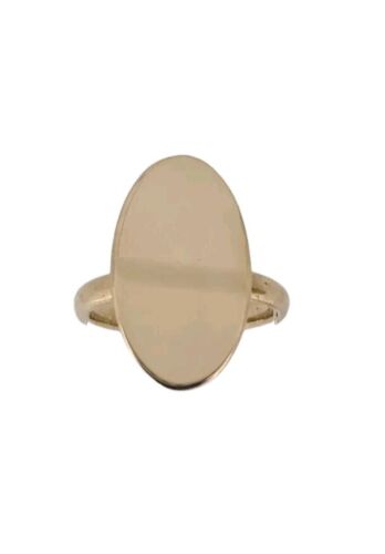 14k Yellow Gold Oval Signet Ring