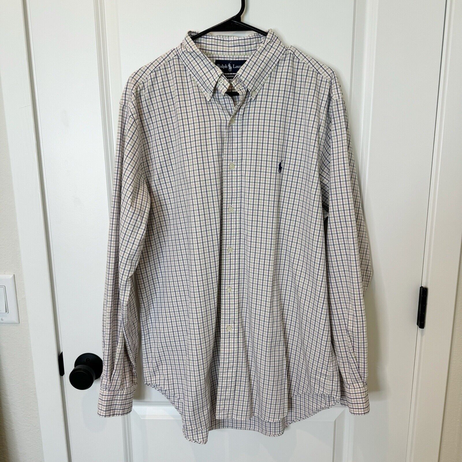 Ralph Lauren Spring Shirt Mens Large 16 1/2 Check… - image 1