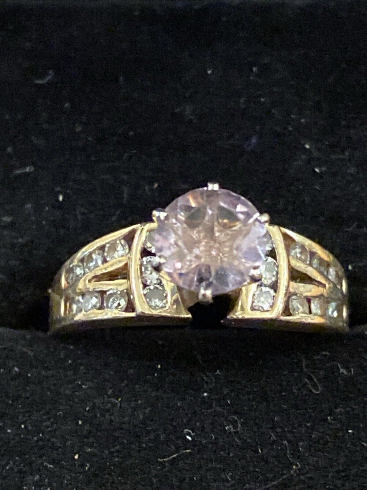 14 KT YG 1 Ct Kunzite And Diamond Vintage Ring (6) - image 1