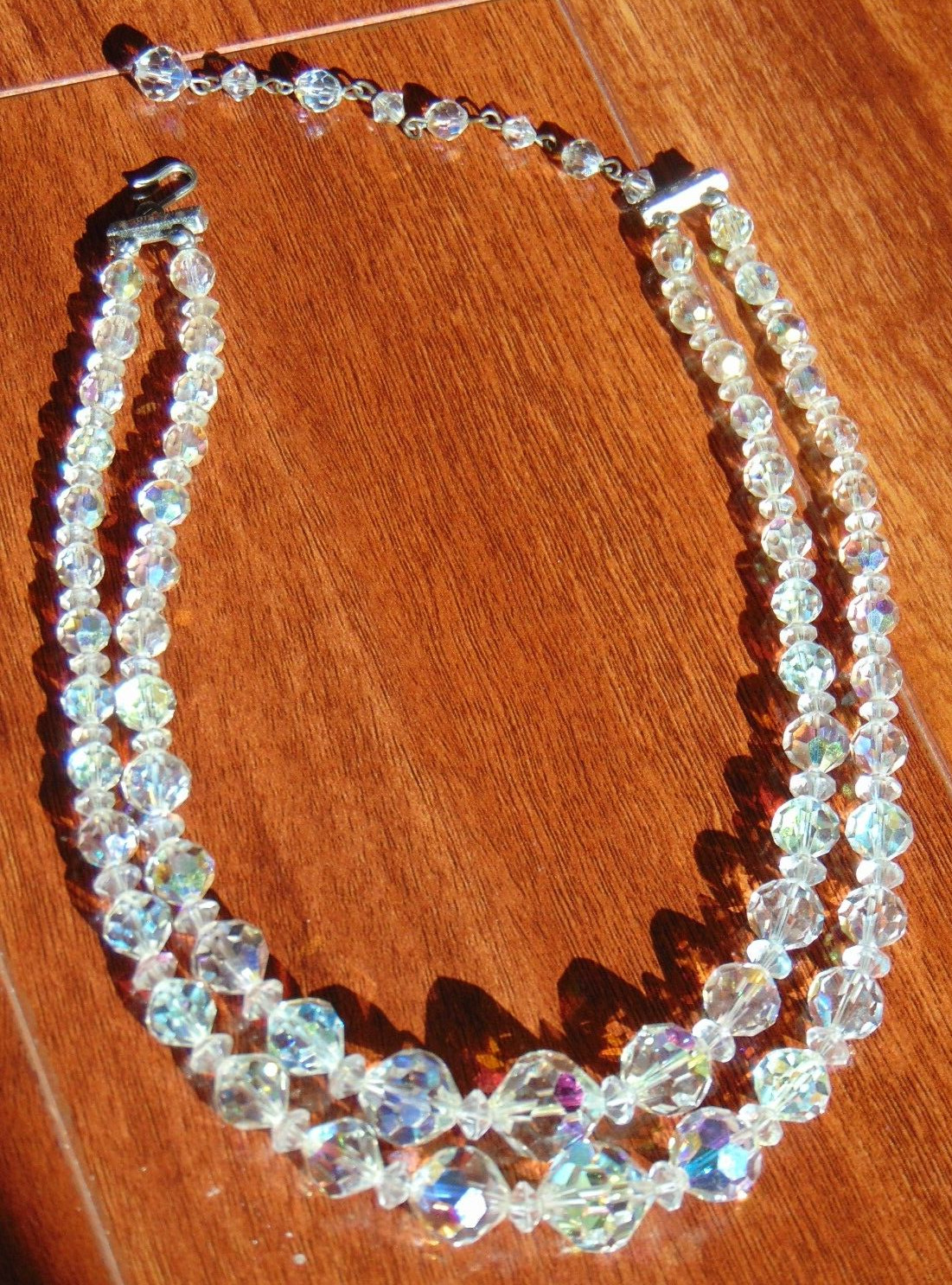 Antique double strand large crystal choker style … - image 2