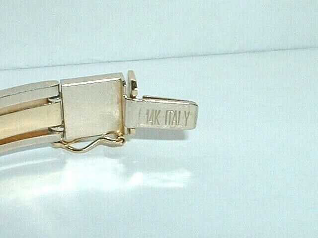 14K TWO TONE GOLD FANCY 8" TWO TONE BRACELET - image 7