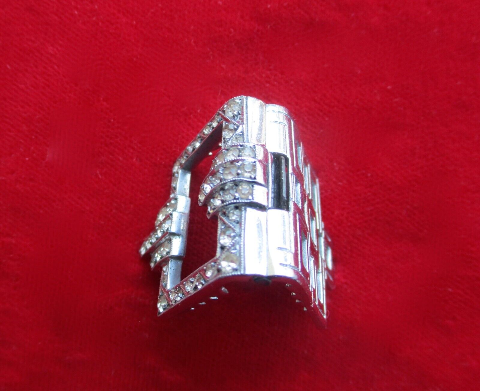 Antique Art-Deco Sterling Silver & Paste Small Fu… - image 3