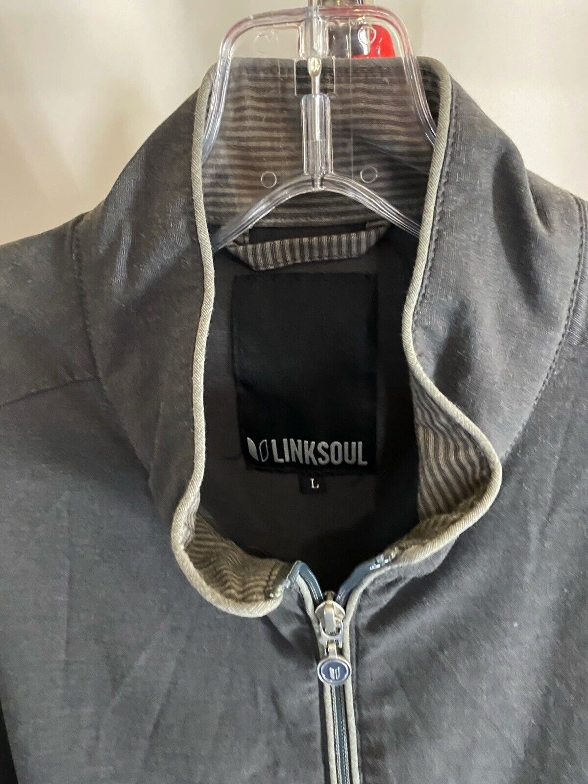 Linksoul Gray Poly Zippered Golf SWEATER Track La… - image 5