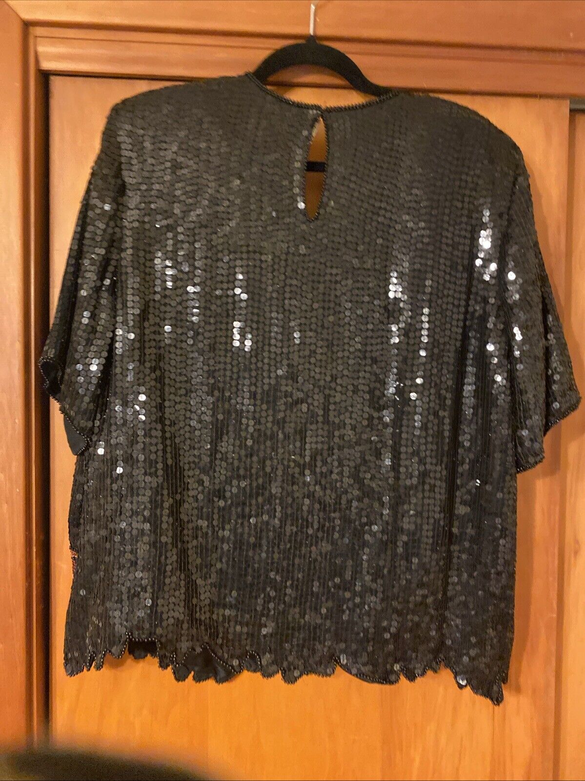 Vintage Stenay Plus Beaded and Sequin Floral Blac… - image 11