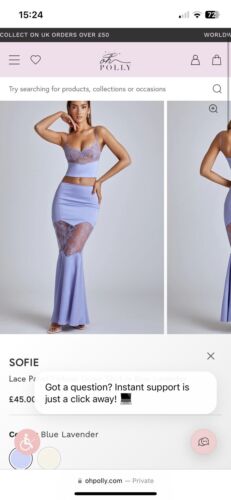 Oh Polly Lilac Skirt Top Set 6 Lace Sofie Blue La… - image 1