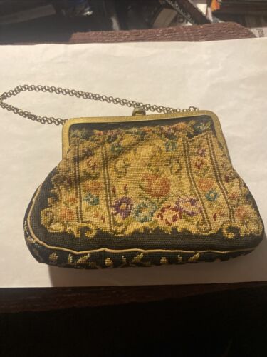 Vintage Antique Tapestry Evening Purse Bag Clutch… - image 1