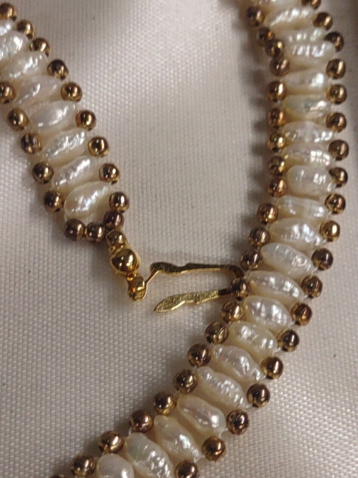 Vintage Freshwater Rice Pearl Necklace, Bracelet … - image 4