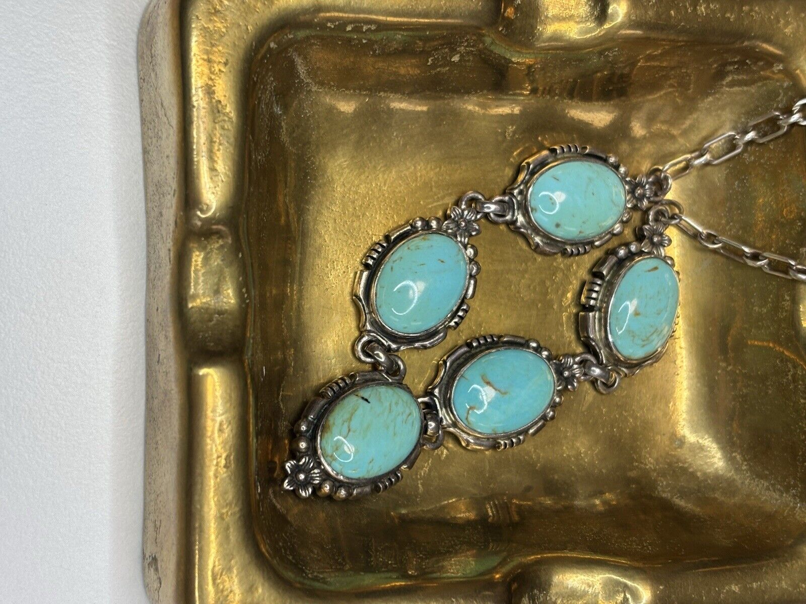 Carol Felley Necklace Turquoise Silver Vintage Na… - image 2