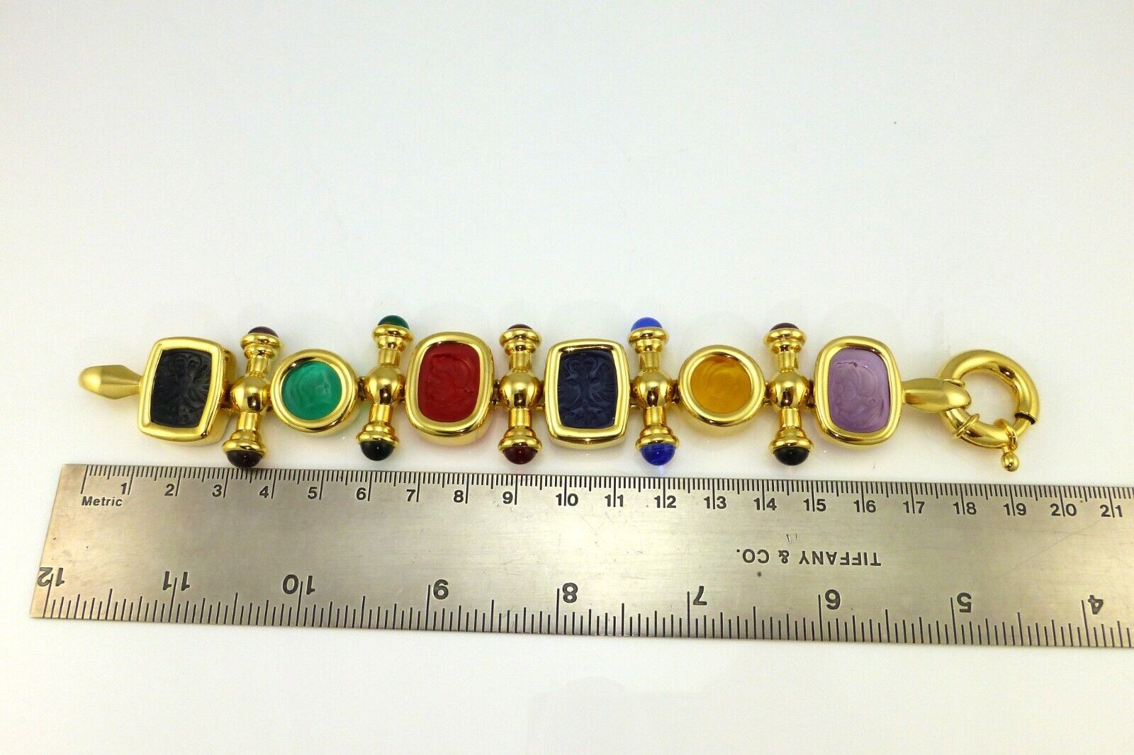 Joan Rivers Multicolor Intaglio Cabochon Gold Pla… - image 15