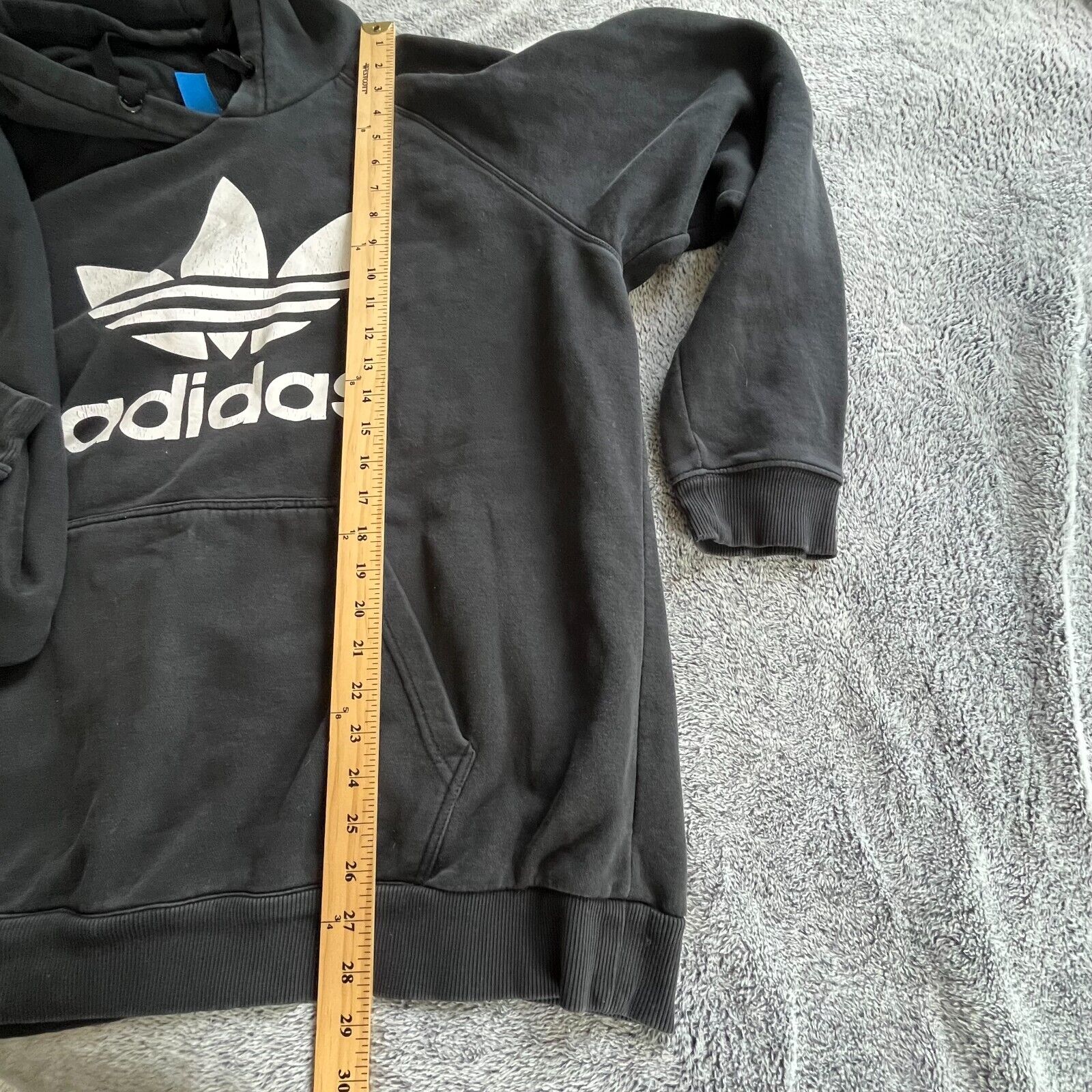 Adidas Trefoil Hoodie Size 2XL Black Sweatshirt Y… - image 7