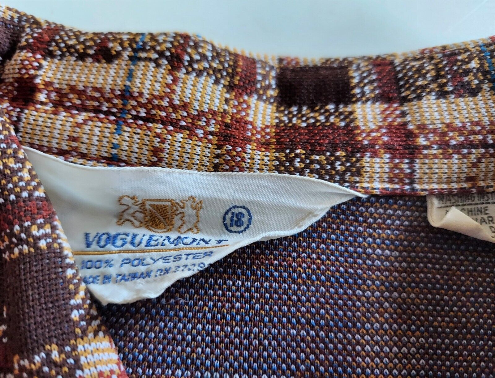 VTG VOGUEMONT Women's Plaid Button Front Polyeste… - image 9