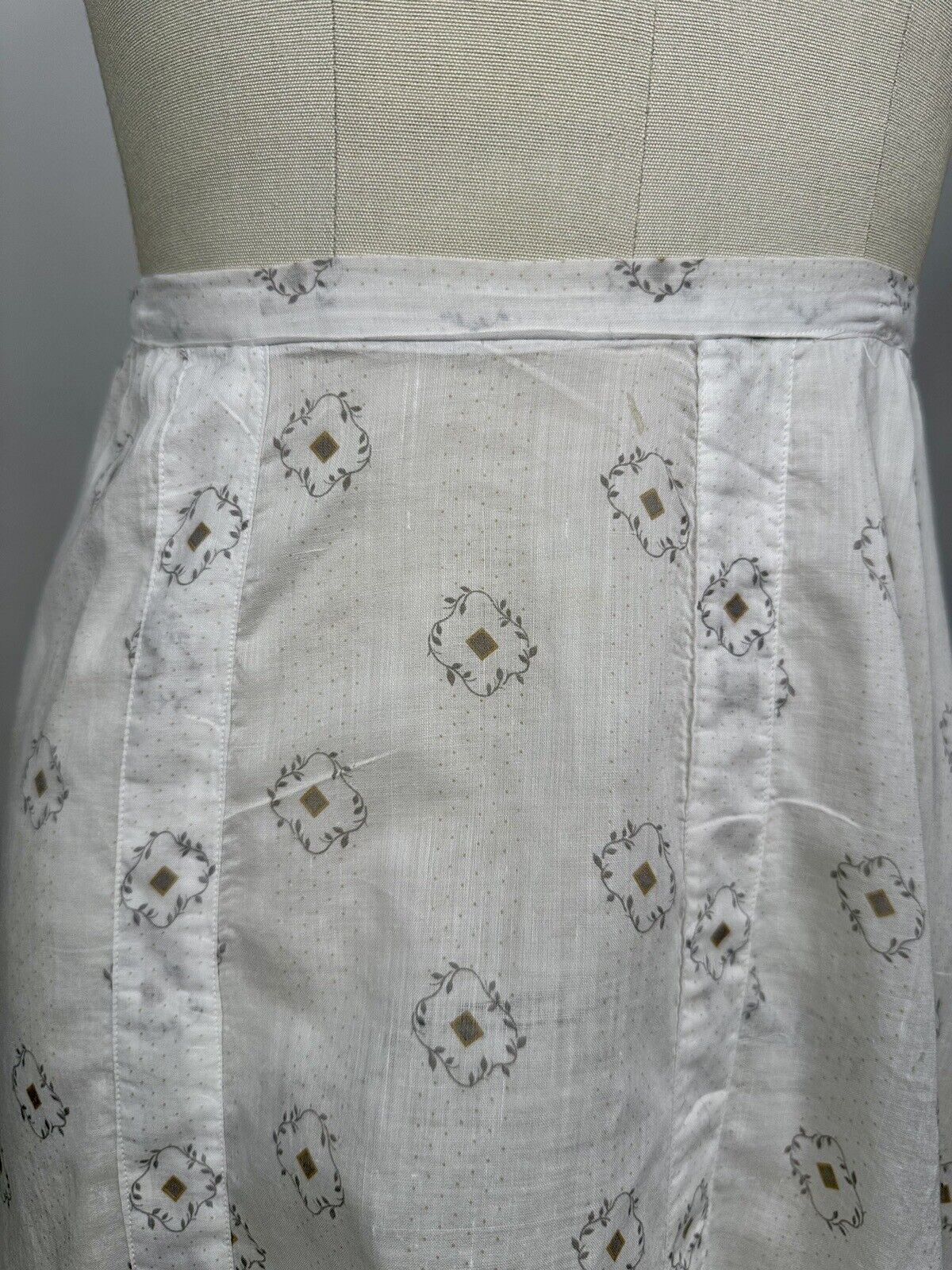 Antique Edwardian 1900s White Cotton Printed Unde… - image 3