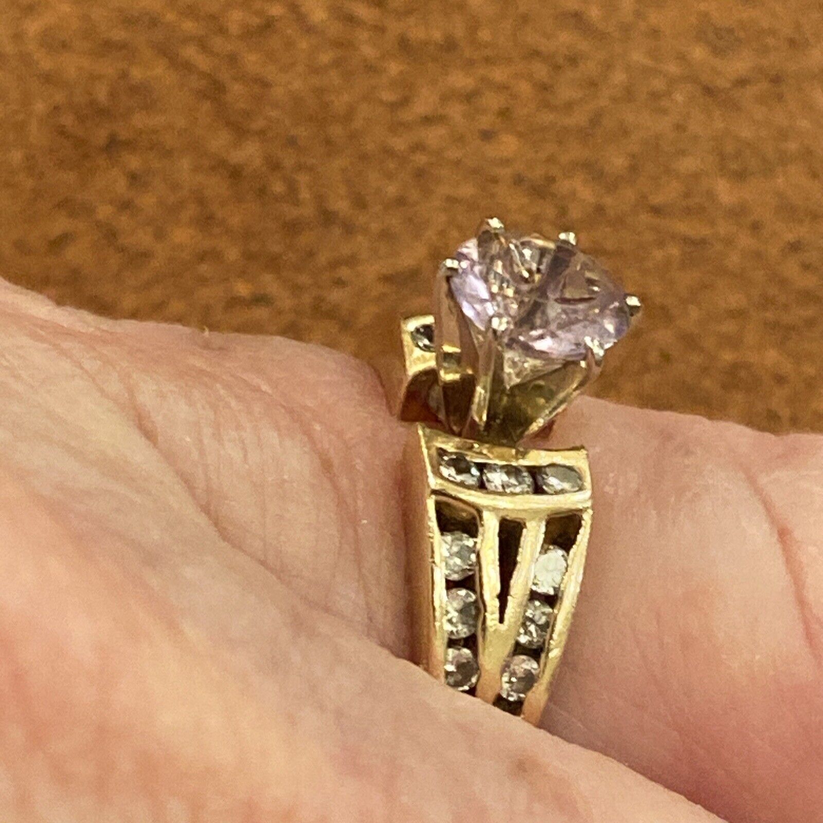 14 KT YG 1 Ct Kunzite And Diamond Vintage Ring (6) - image 13