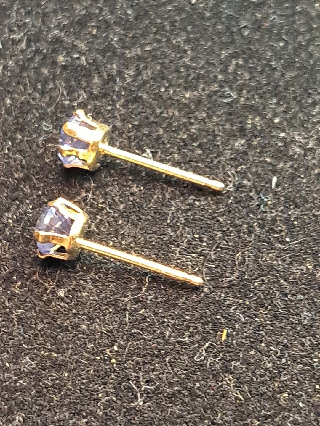 10k Yellow Gold Heart Purple Sapphires Stud Heart… - image 19