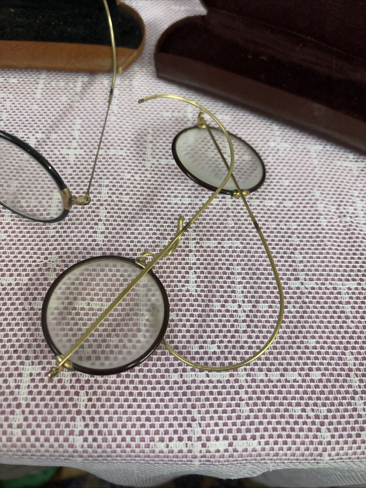 3 Pair of Antique Wire Rimmed Glasses Round Lens … - image 6