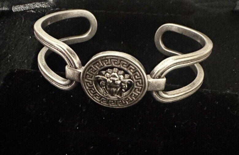 vintage Versace  Silver Tone Bangle With Box - image 2