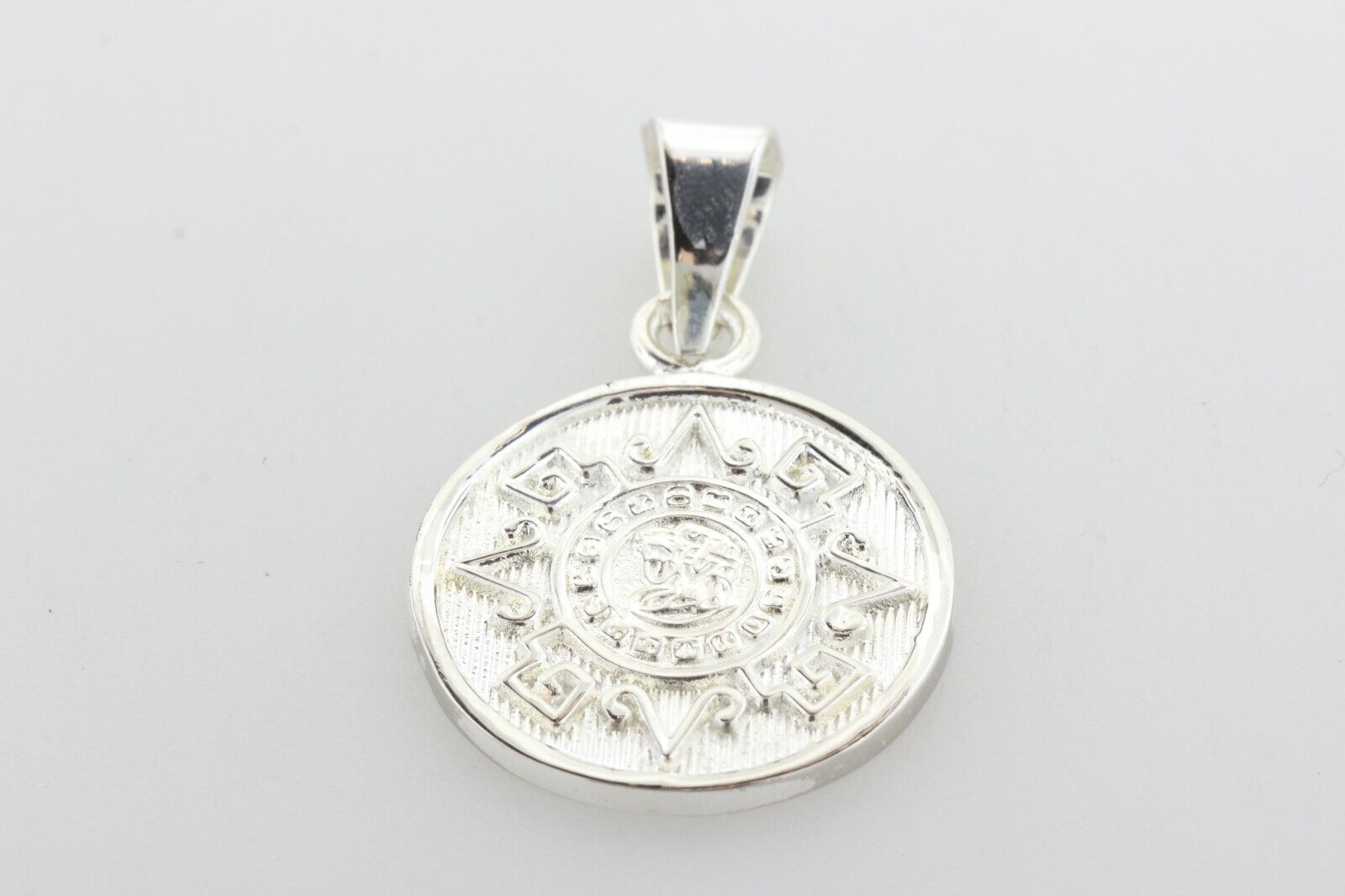 Sterling Silver 925 Aztec Maya Solar Calendar Sun… - image 4