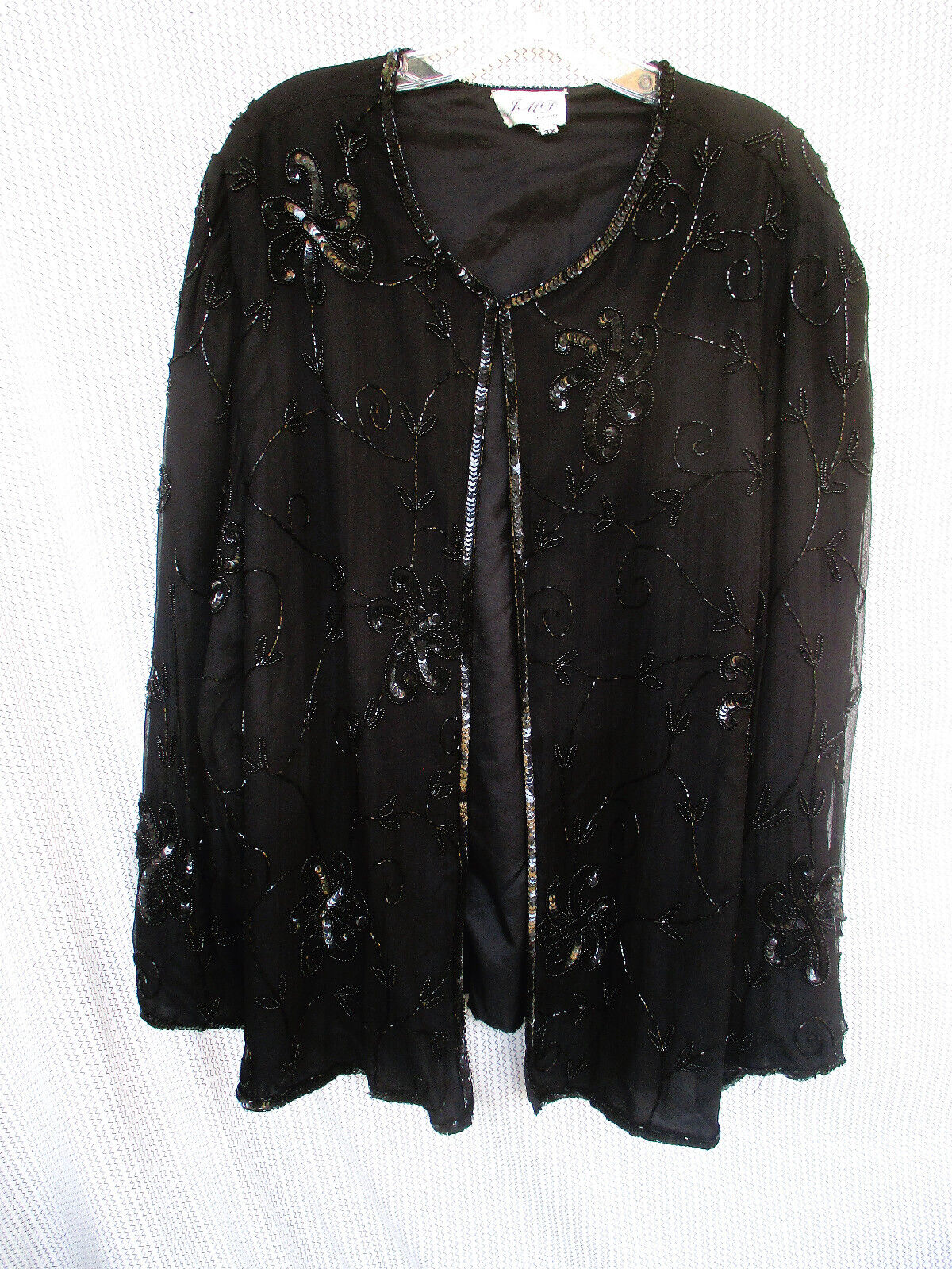 VTG JMD New York 3x Black Beaded Sequined Evening… - image 1