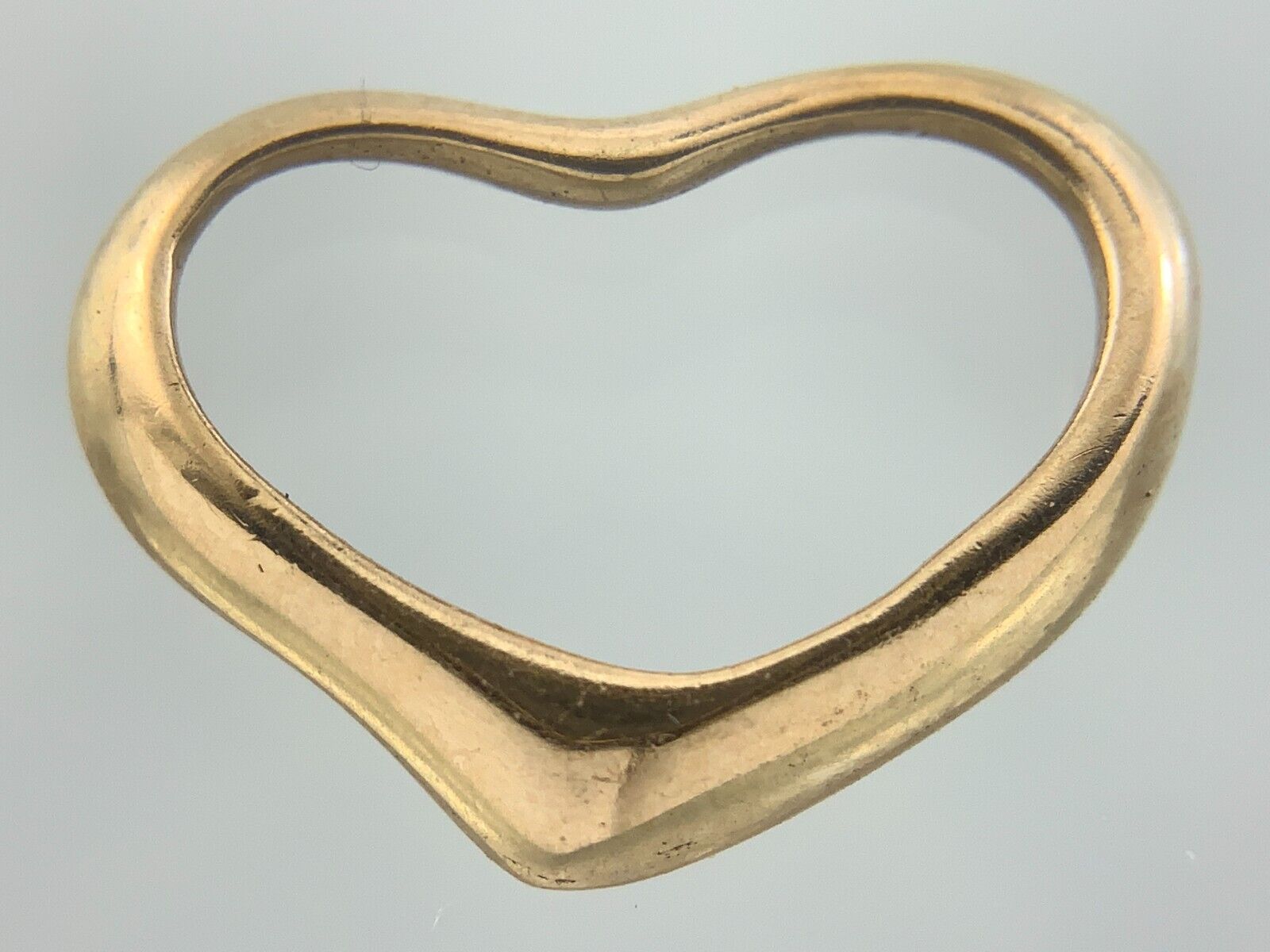 Floating Heart Charm 10K Yellow Gold Designer Ins… - image 1