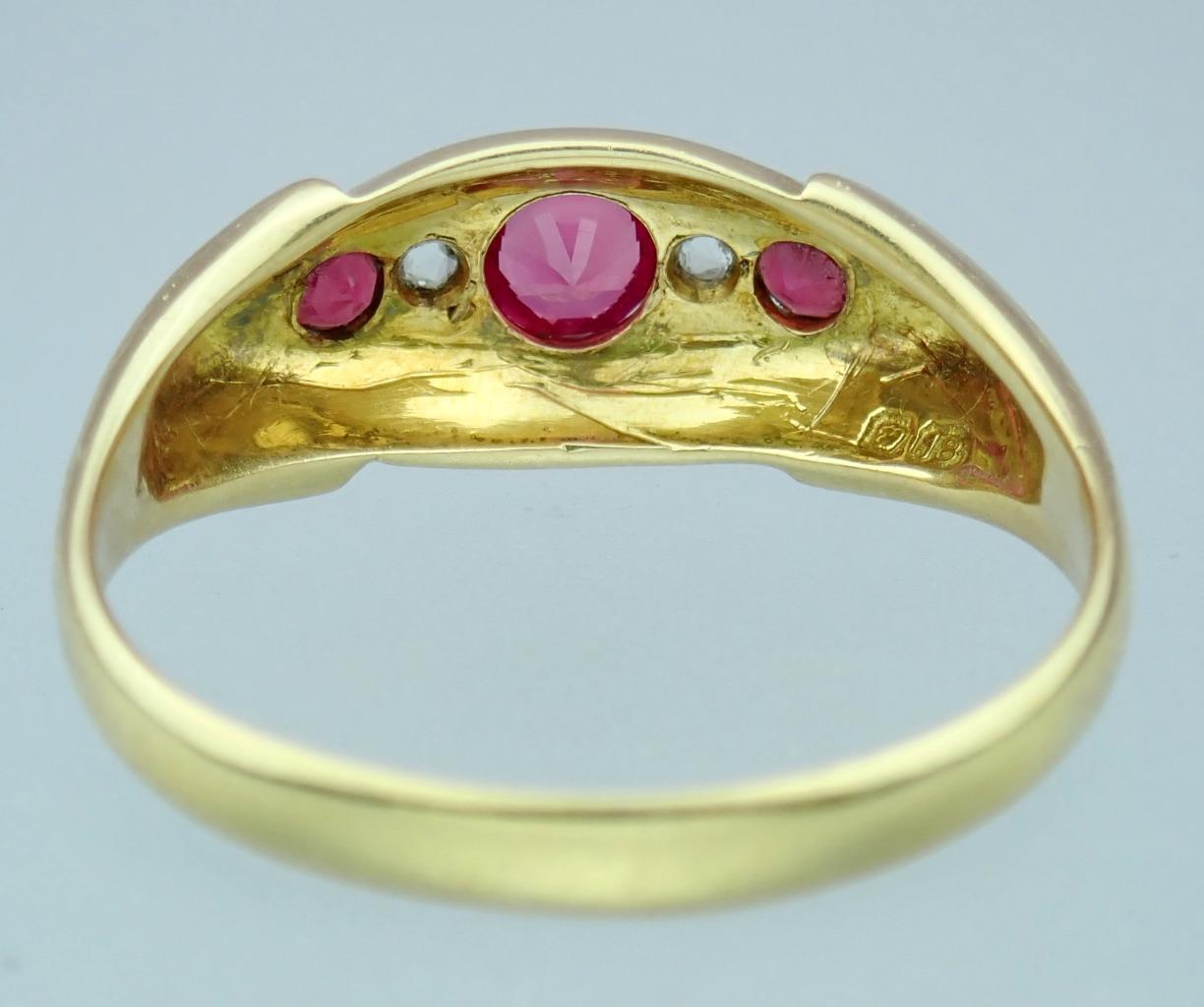 Pretty Antique Edwardian 18K Gold Diamond Pink To… - image 8