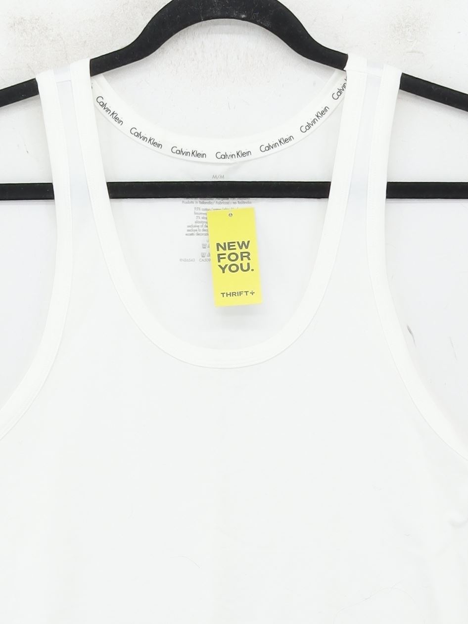 Calvin Klein Women's T-Shirt M White Cotton with … - image 3