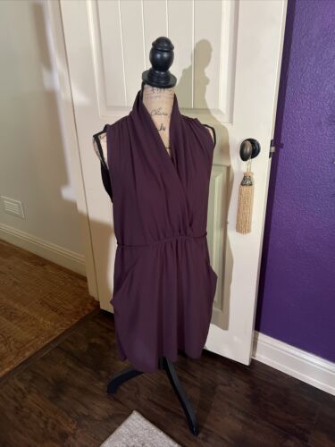 ARITZIA Wilfred Sabine Dress Plum Purple V Neck Sl