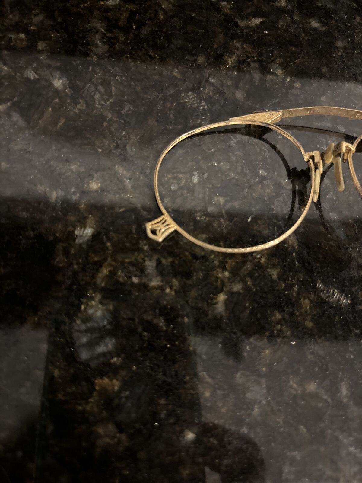 Antique Gold Wire Rim Pince-Nez No Glass - image 2