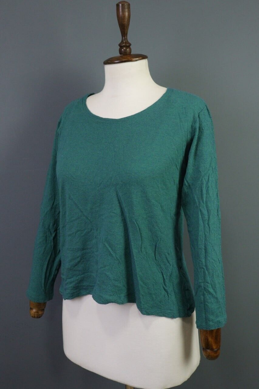 Gudrun Sjoden Green Wool Knit Top Shirt Size M - image 9