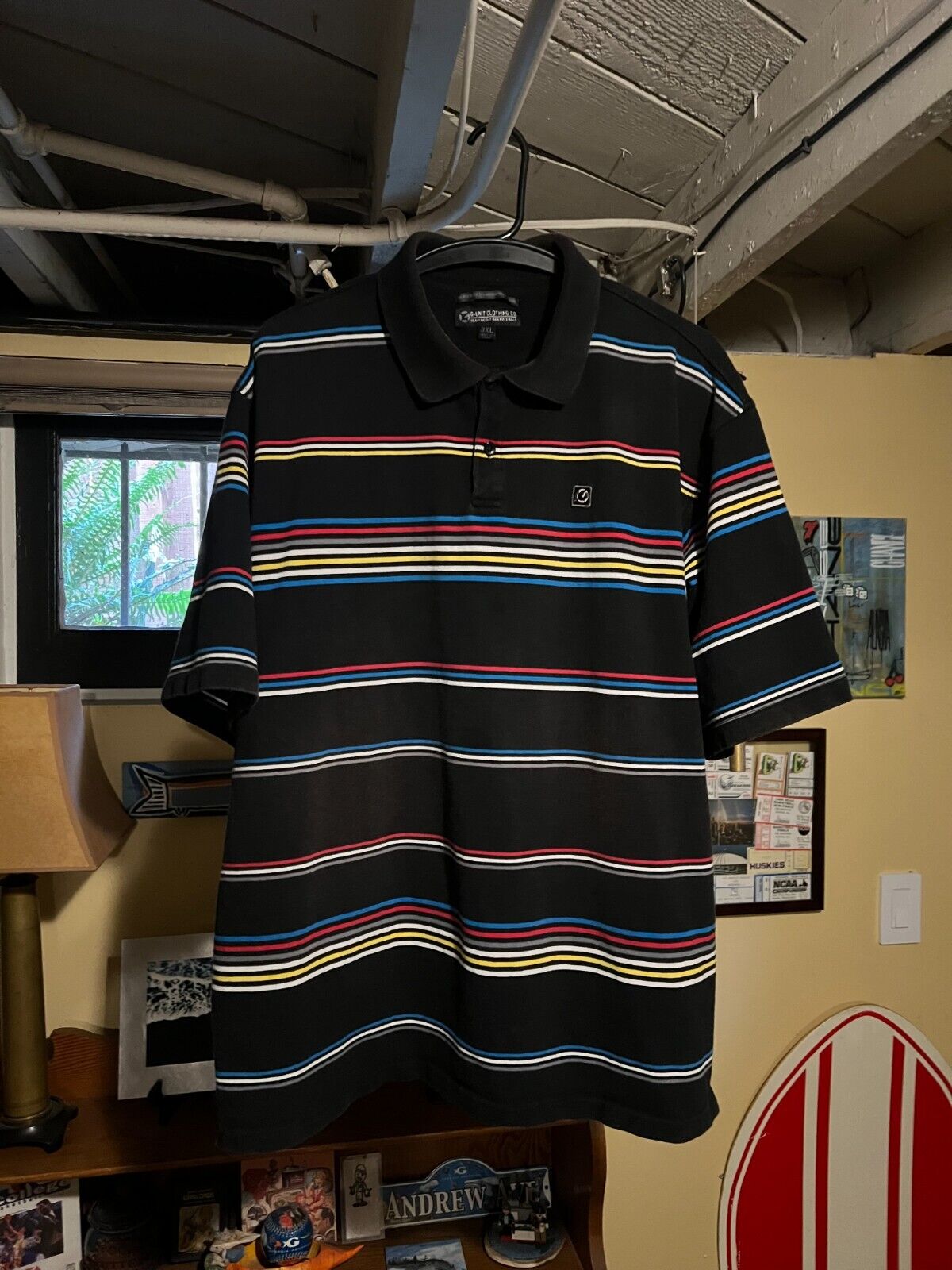 Men's Vintage VTG G-Unit Striped Polo Shirt XXXL** - image 1