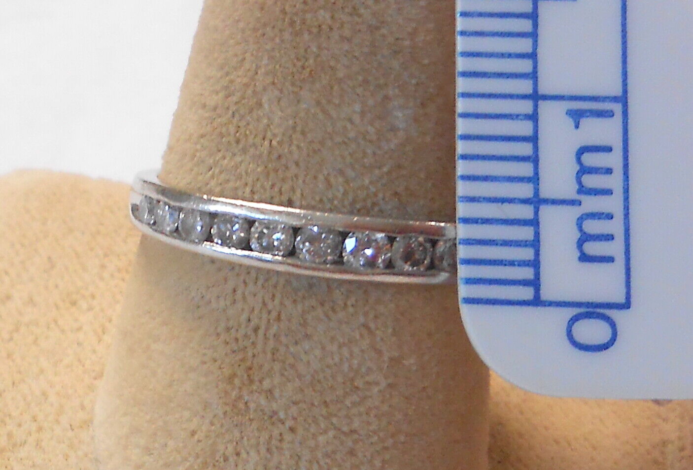 13 Channel Set Round Diamond .40ctw Platinum Band… - image 4