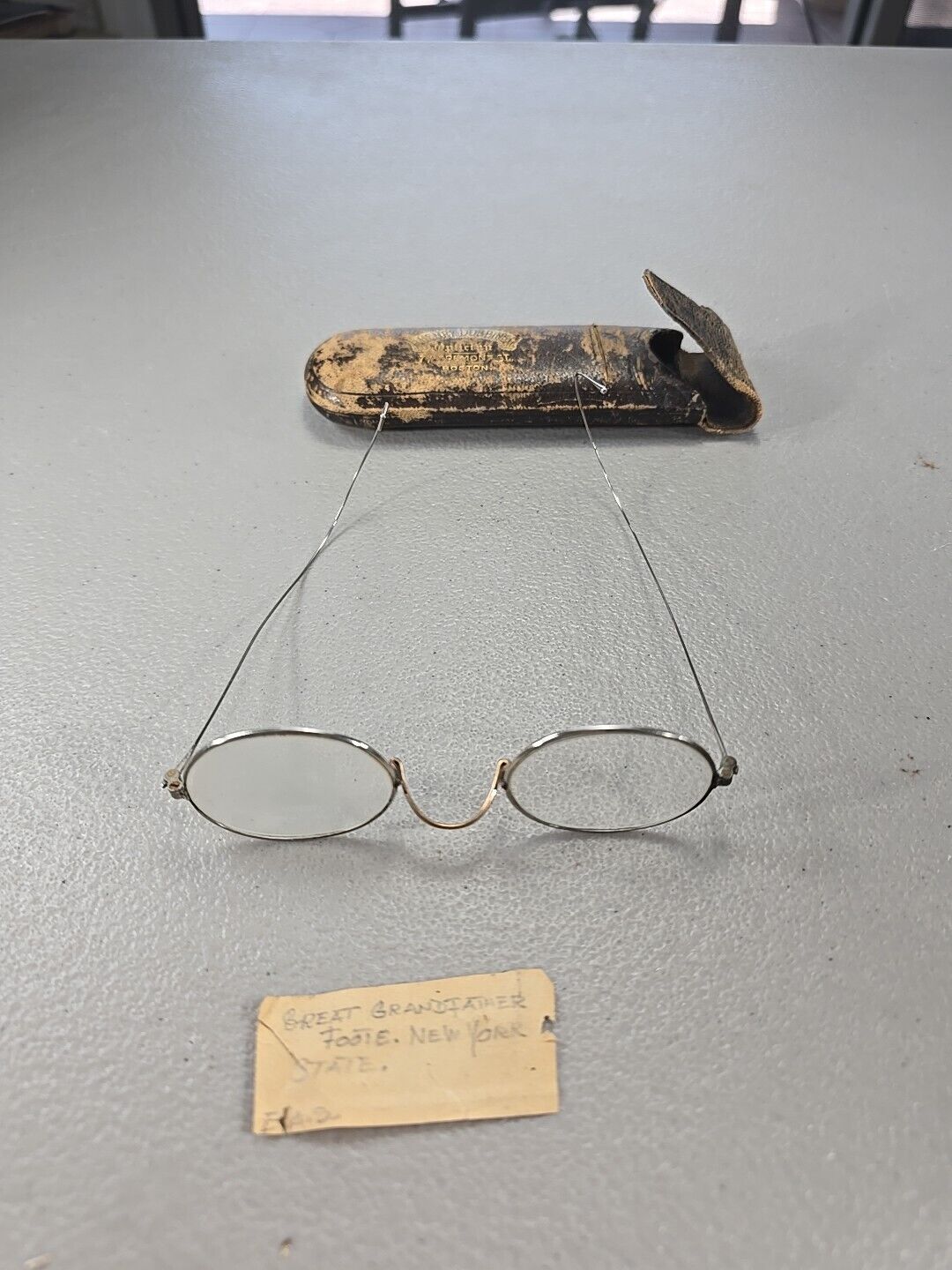 Authentic Antique Wire Eyeglasses W/ Oval Lenses … - image 3