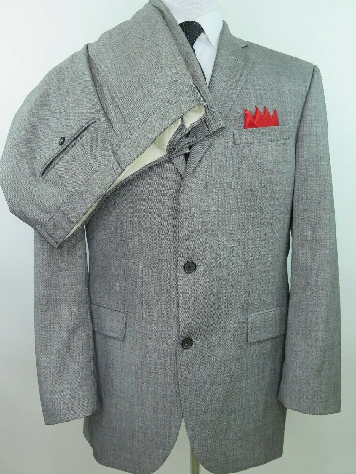 Jack Victor Studio Pure Wool Solid Gray Two Piece… - image 1