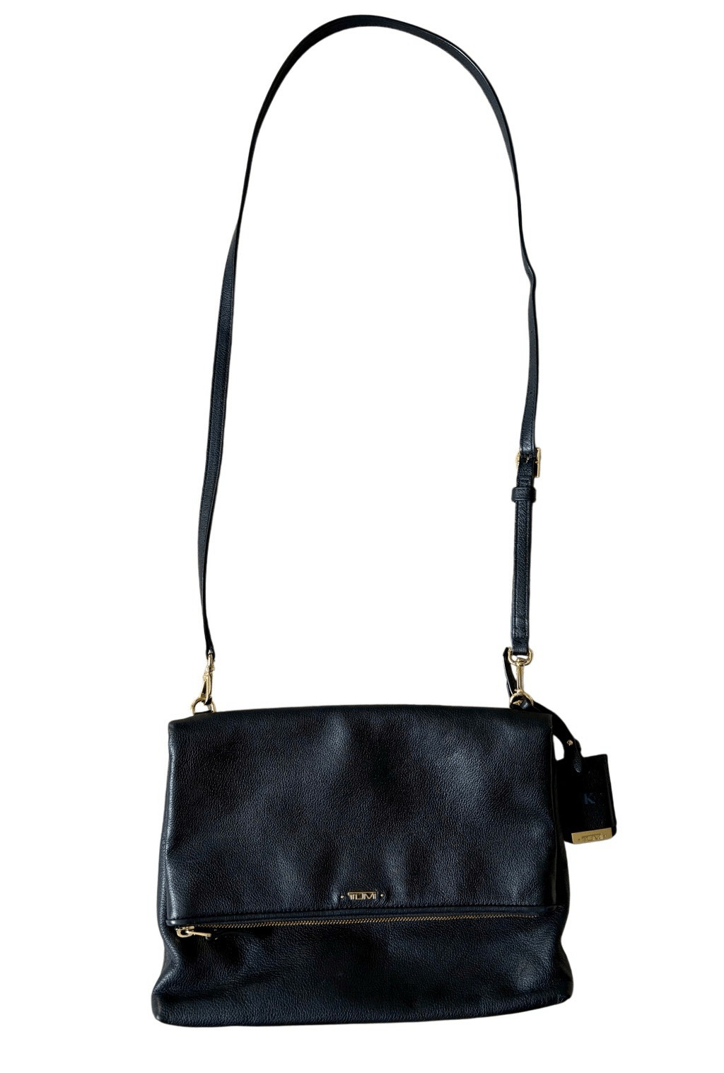 TUMI Leather Crossbody Bag Black Voyauger - image 2