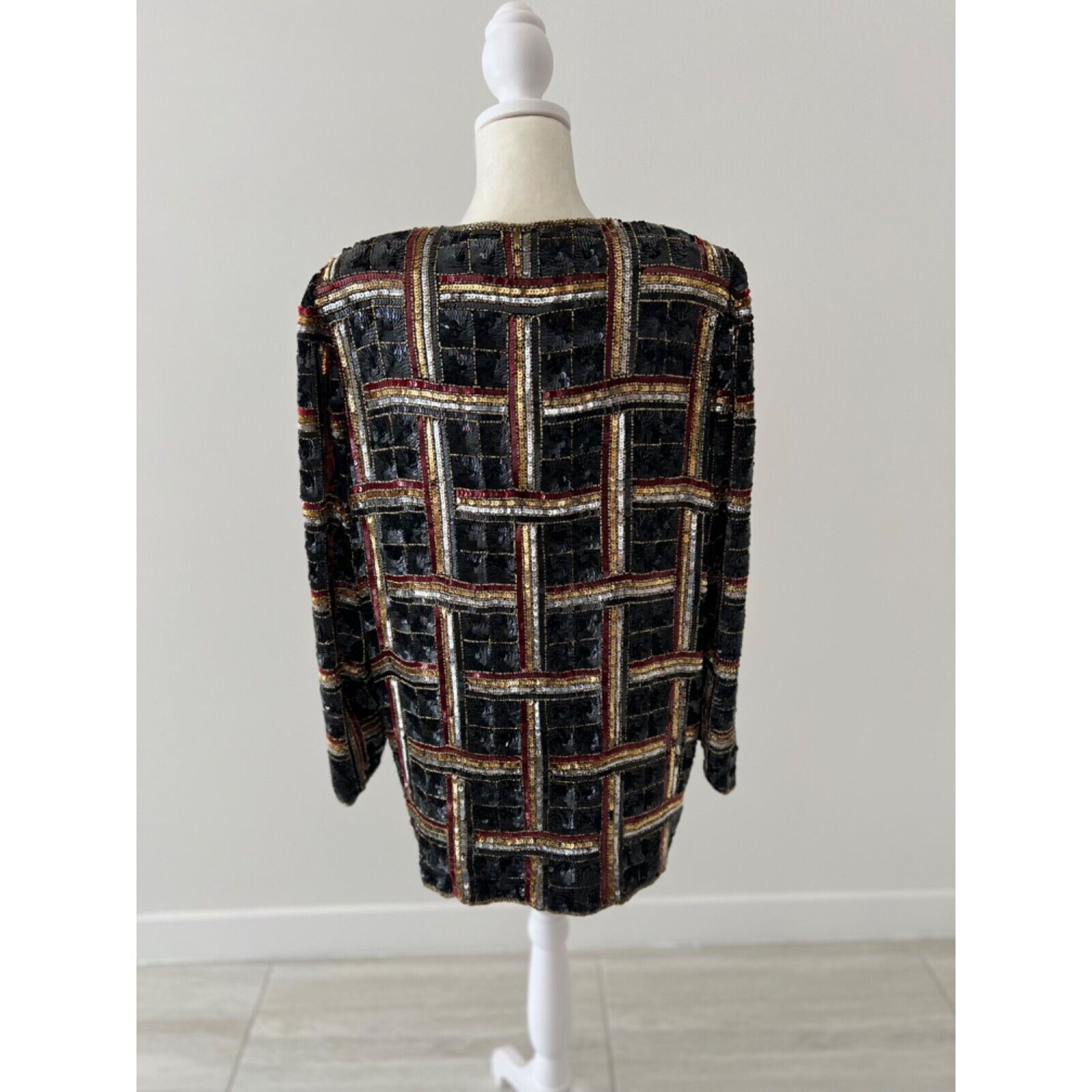 Vintage Temptation sequins jacket 100% pure silk - image 3