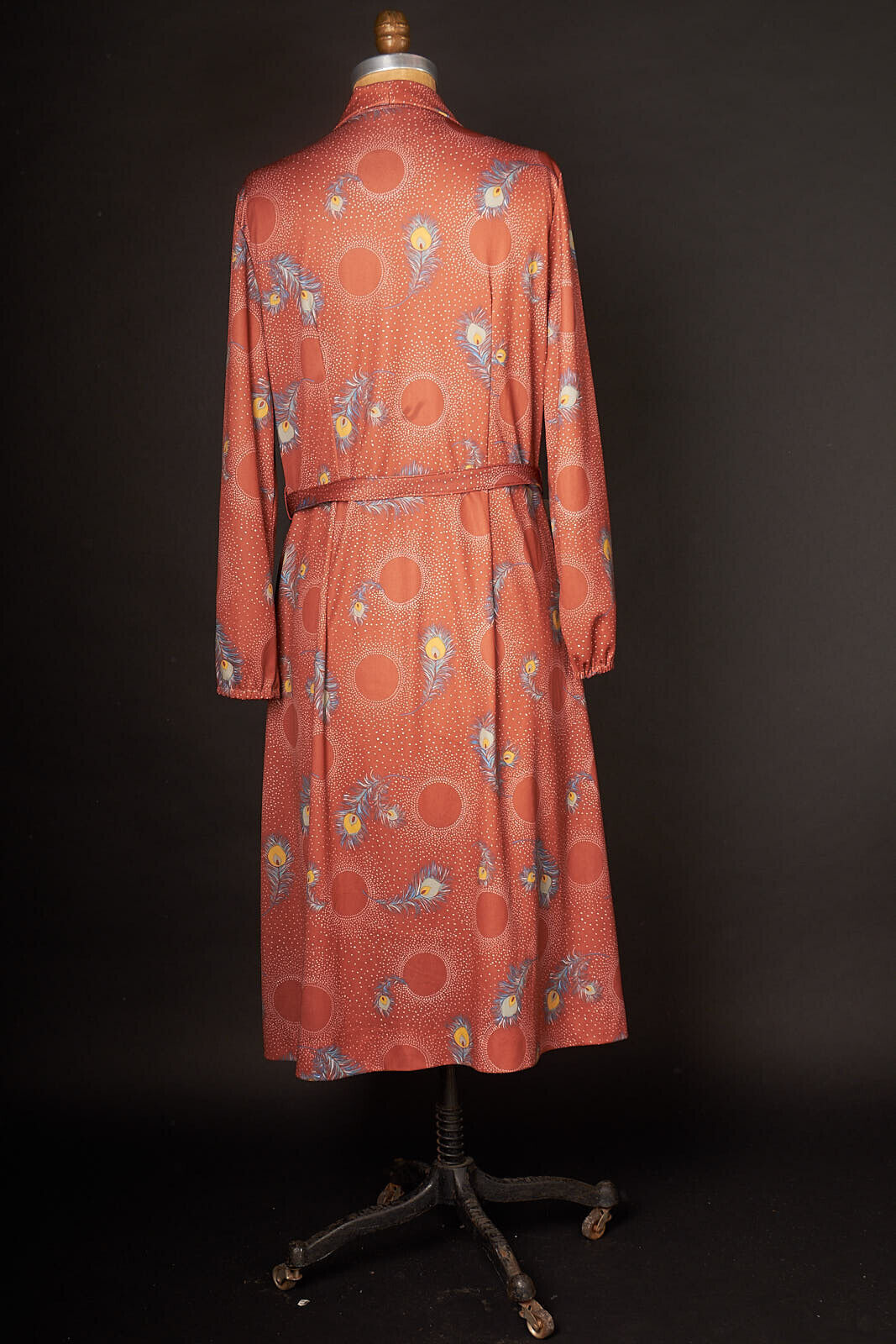 1970s Peacock Feather Dress - image 7