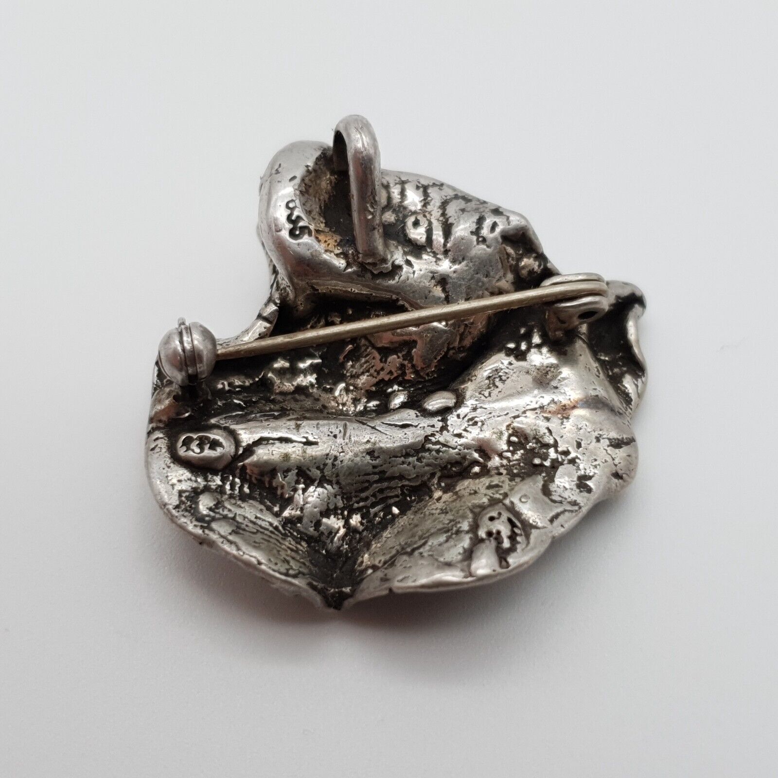 Modernist 835 Silver Pendant/Brooch - Solid - (19… - image 10