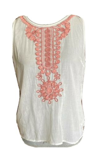 Banana Republic White Cotton Women's Embroidered … - image 1