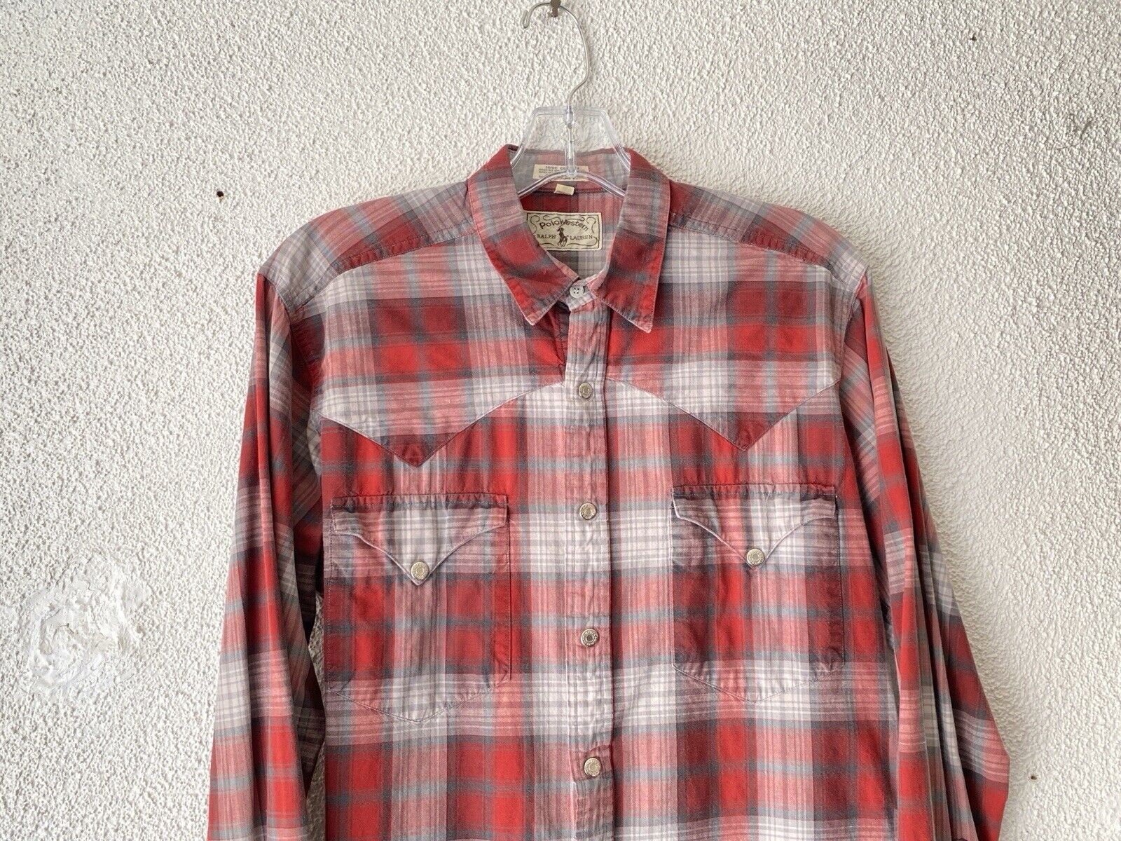 1970s/1980s vtg POLO WESTERN RALPH LAUREN plaid C… - image 1