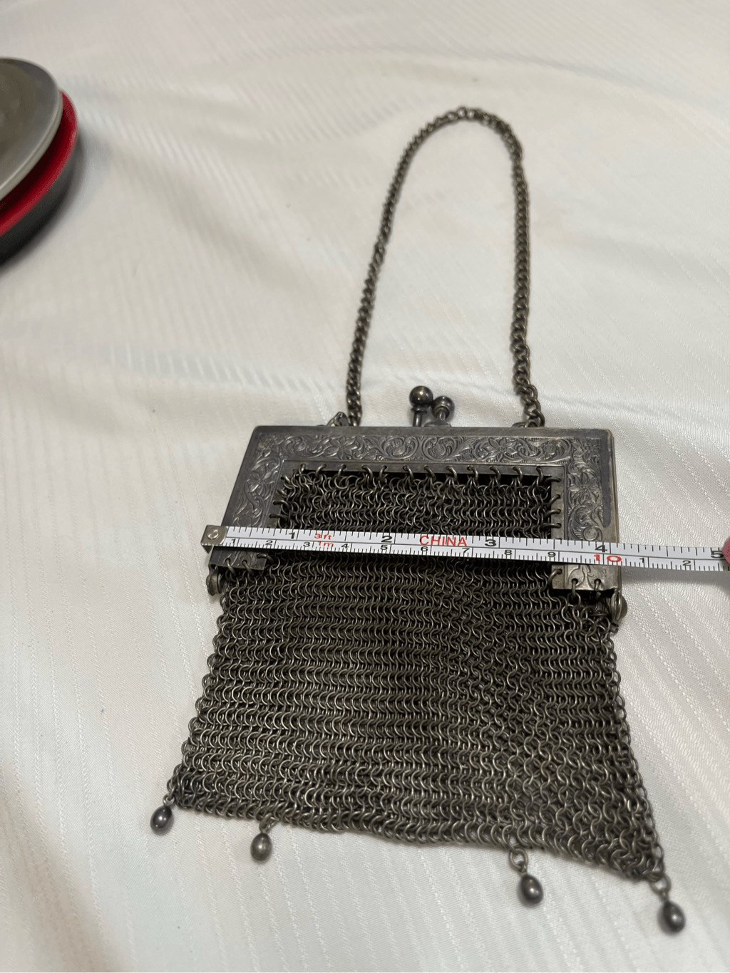 Antique 1900s Vintage German Silver Mesh Bag/Purs… - image 4