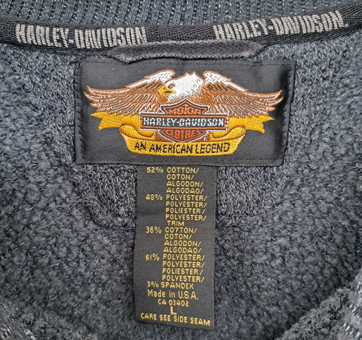 Harley Davidson Sweater Mens Large Gray Spell Out… - image 2